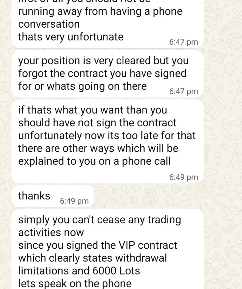 WhatsApp message from Jay Reddy using isolation tactics, stating no one can help or intervene.