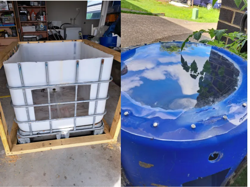 fish window to see your fish in a backyard aquaponics system