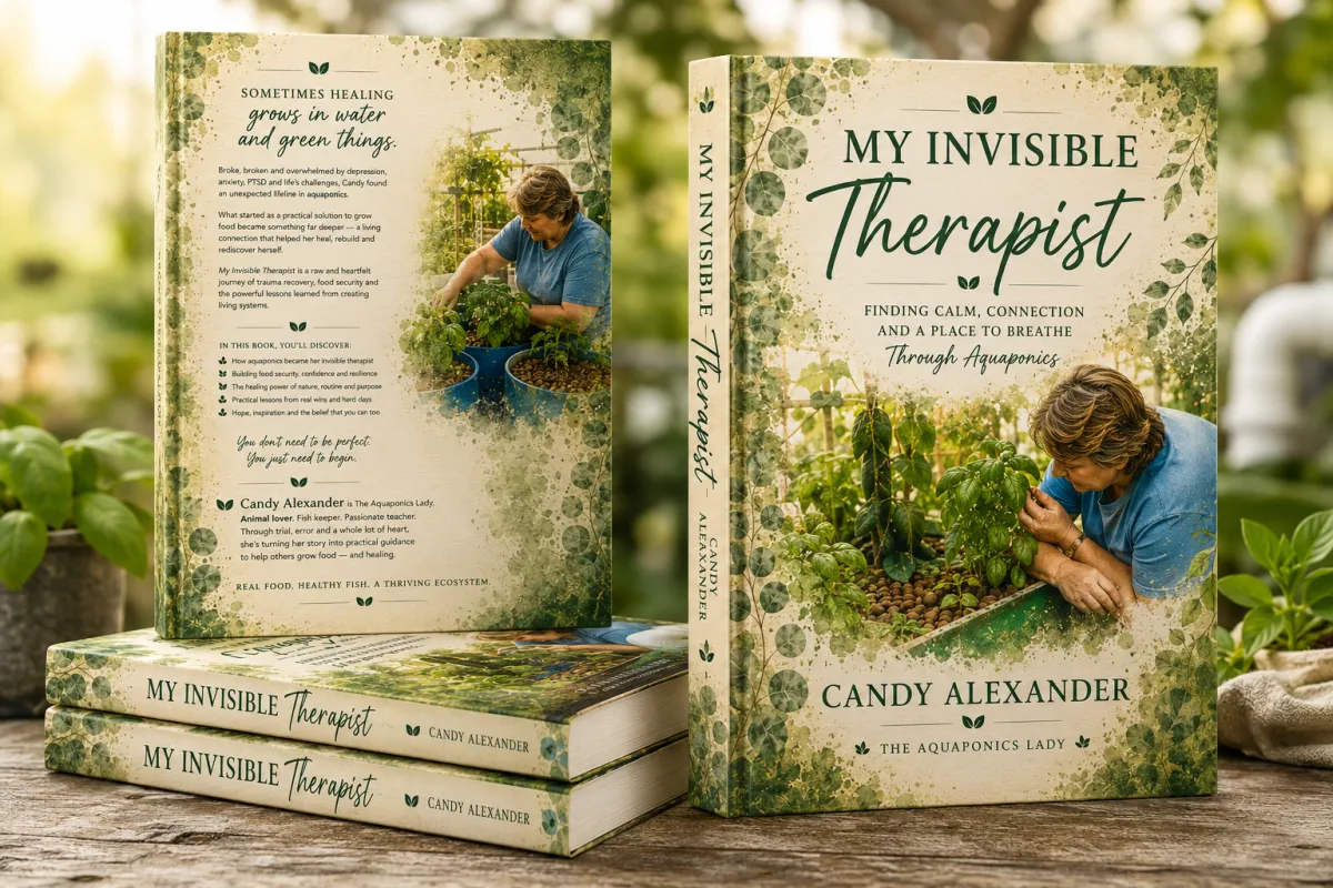 My Invisible Therapist digital book by Candy Alexander about aquaponics, mental health and personal recovery