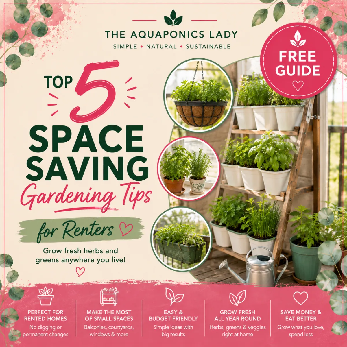 Free space-saving gardening guide for renters and small spaces