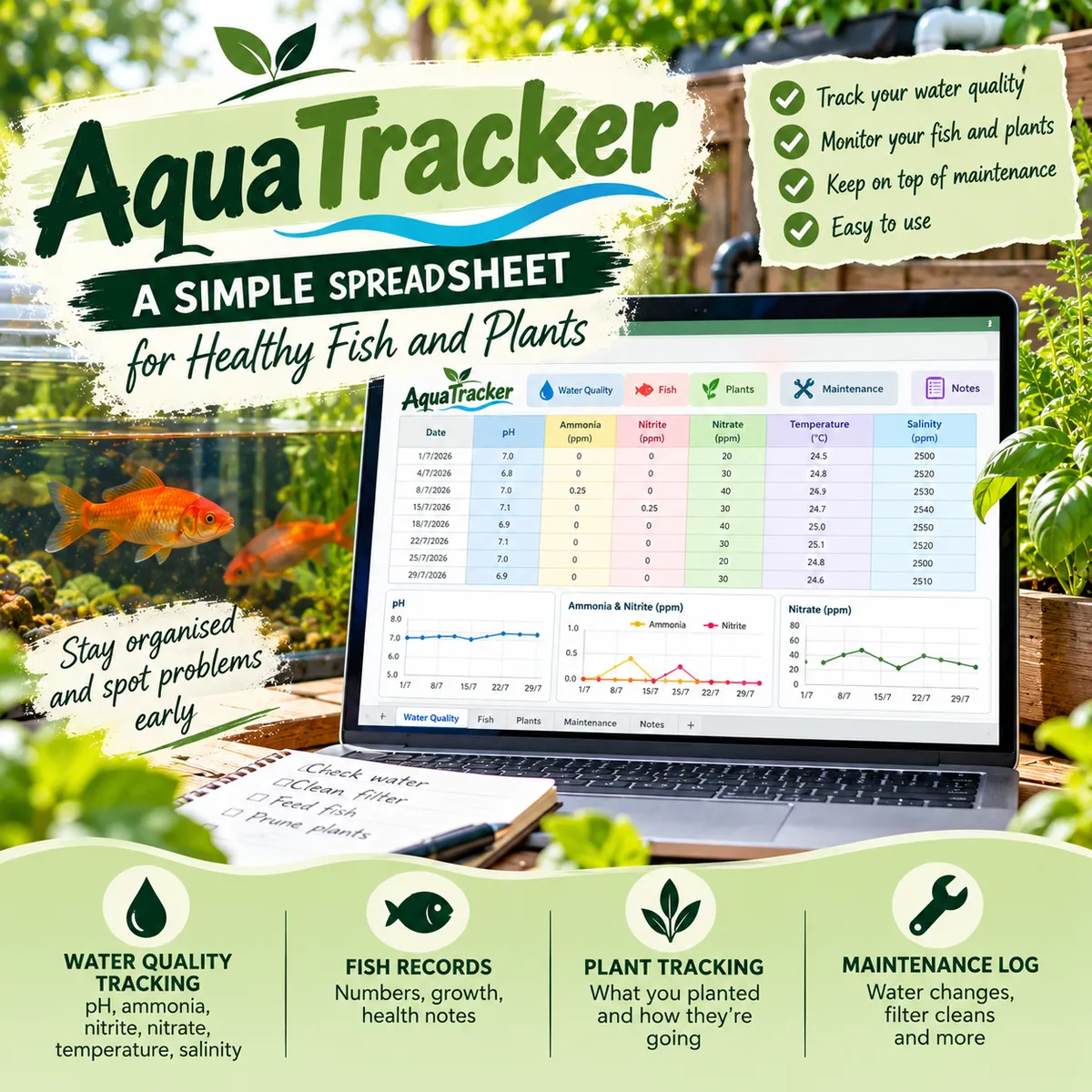 track your water quality to watch for patterns and issues