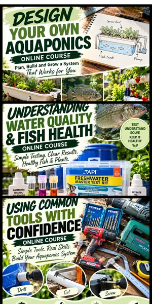 Additional learning resources included with the Design Your Own Backyard Aquaponics System course.