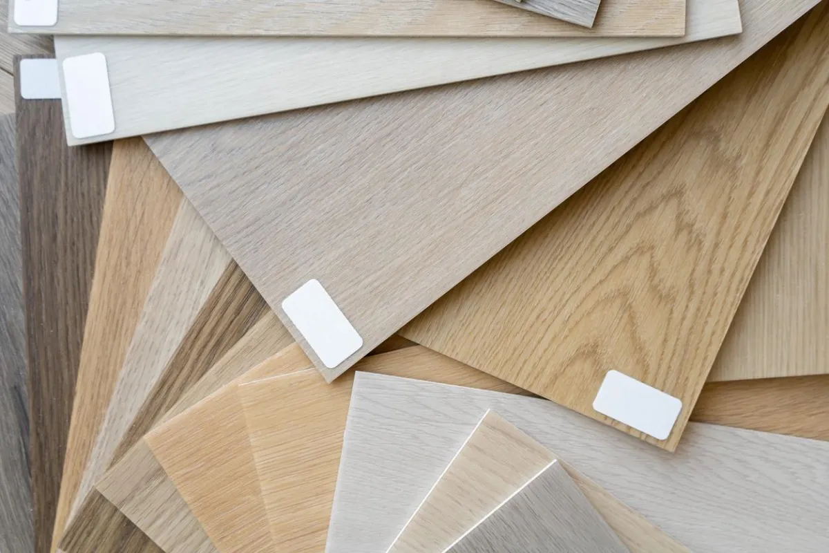 Affordable laminate floor planks in contemporary home setting