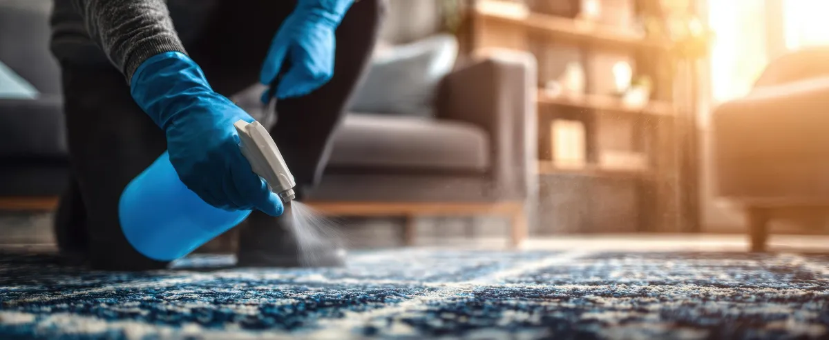Bare feet walking on a soft beige carpet in a cozy bedroom, showcasing comfort and plush texture.