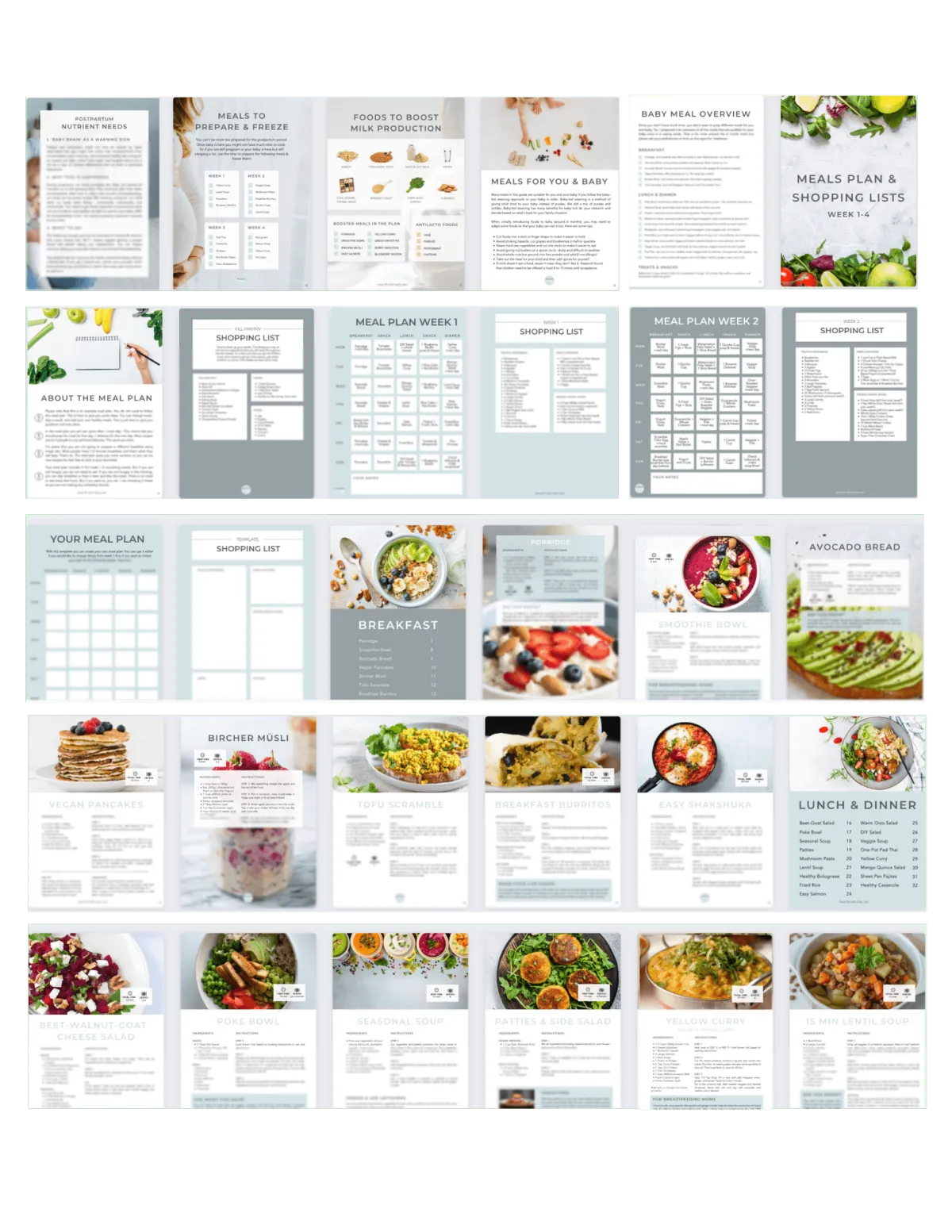 Preview of 28 Day Meal Plan and Recipe Guide for Busy Moms