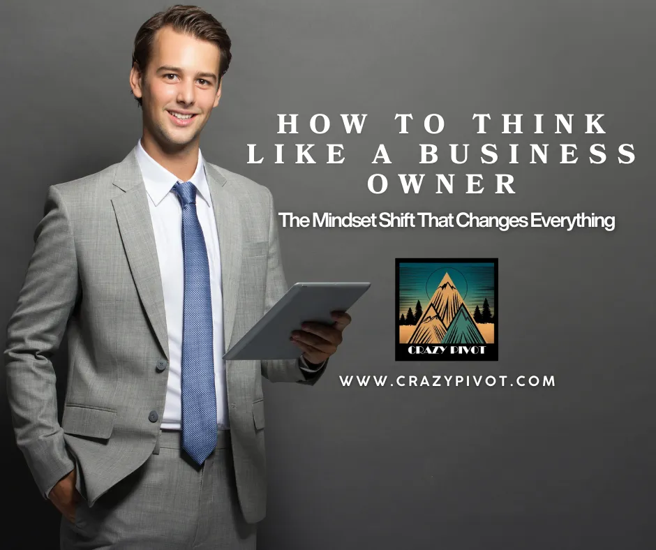 Confident business owner relaxed and fulfilled, embodying how to think like a business owner and escape the employee mindset. 
