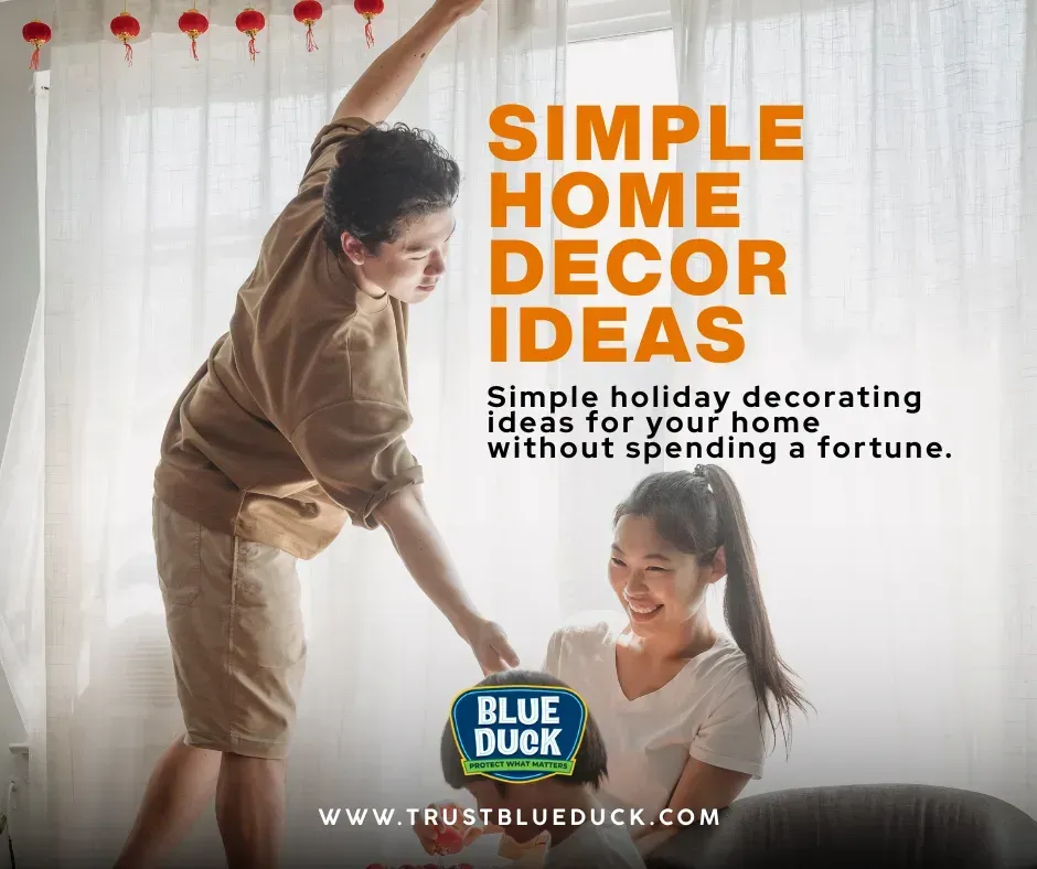 Parents and children decorating the living room, demonstrating simple holiday decorating ideas that bring families together