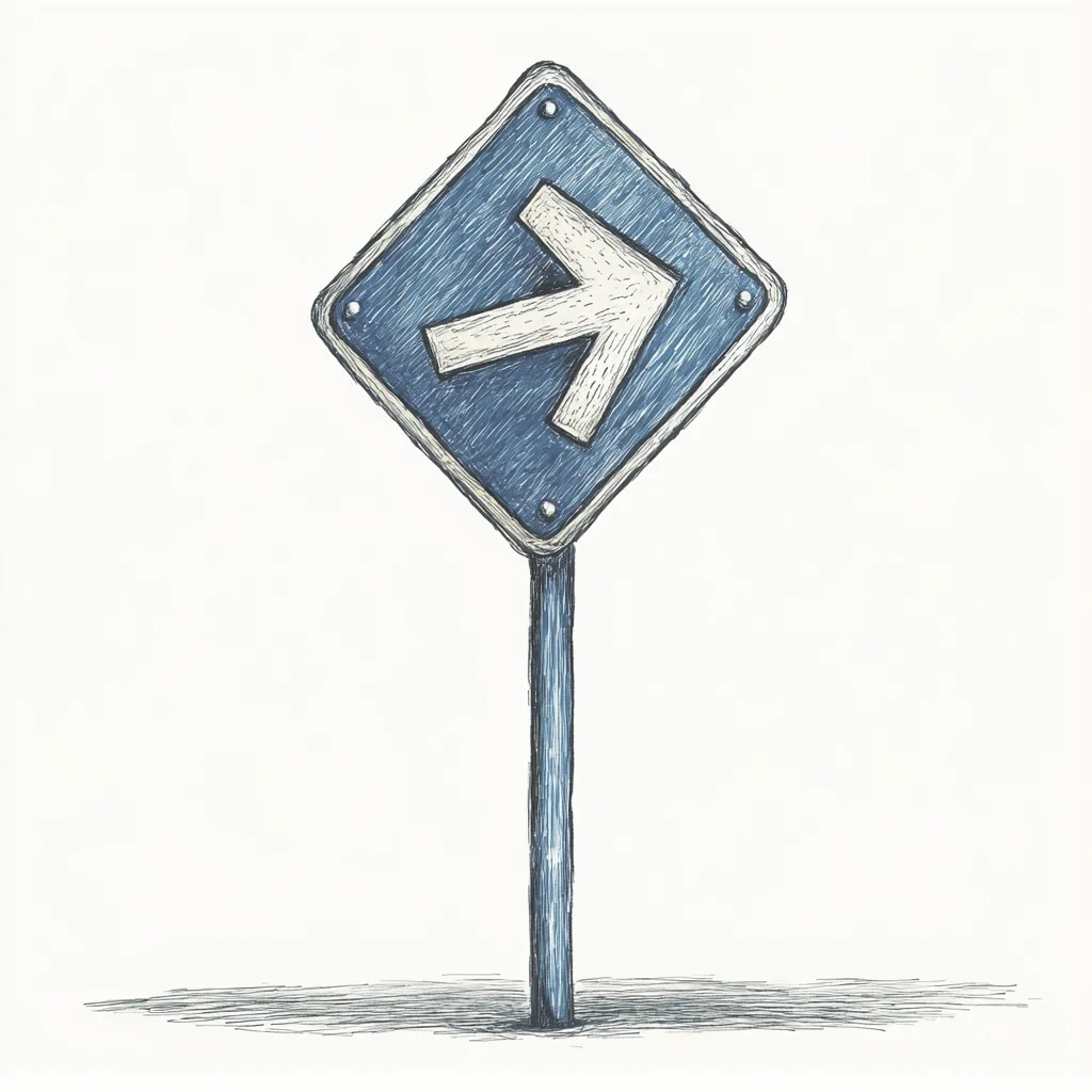 Directional road sign