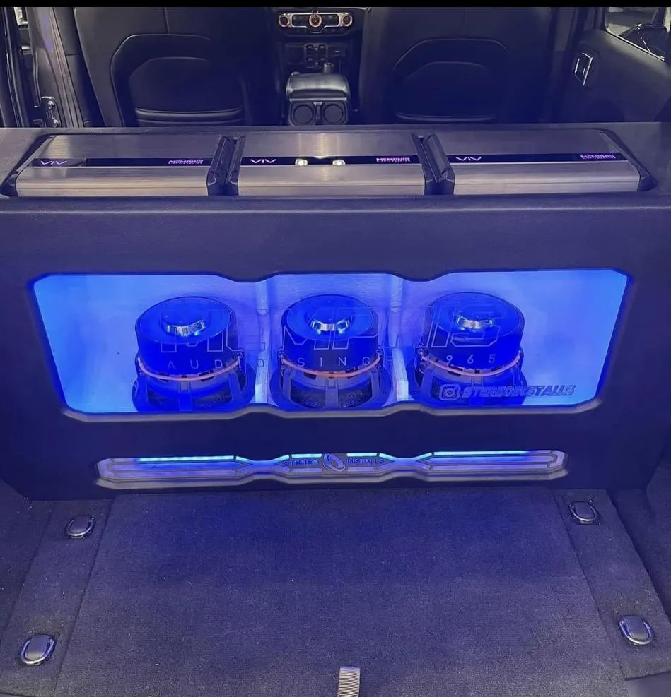 Clean trunk subwoofer and amplifier installation with hidden wiring