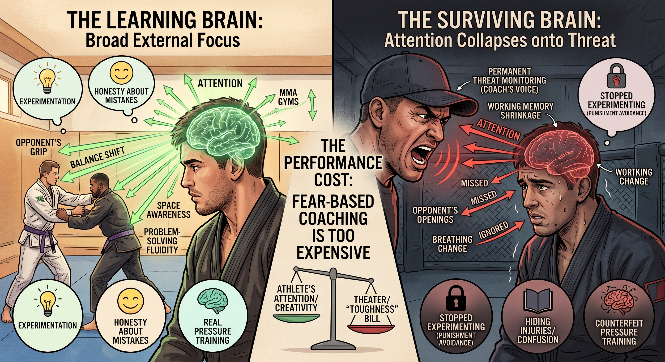 there's a difference between the Learning Brain and the Surviving Brain...