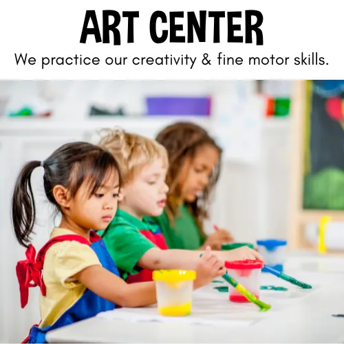 Girl follows directions during arts and crafts time.