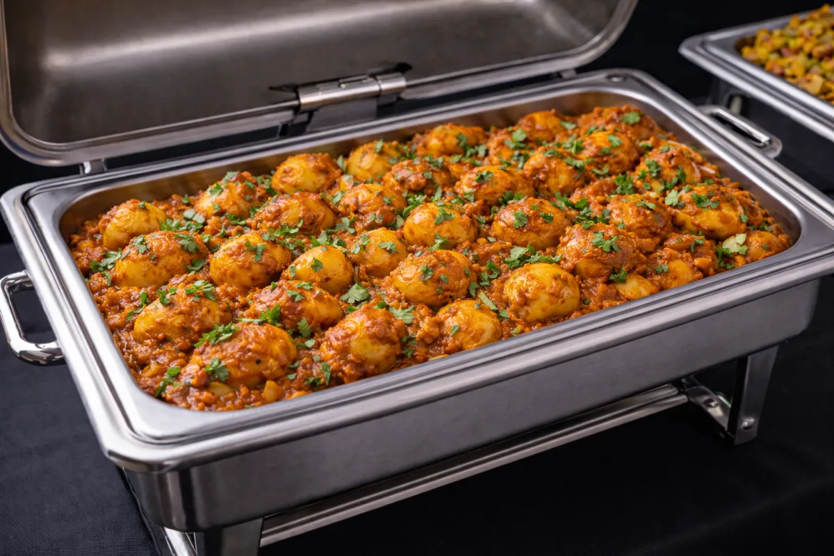 a group of people cooking in a kitchen