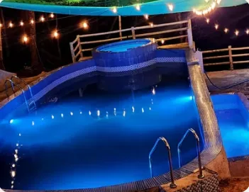 Swimming pool with spa and kiddie pool