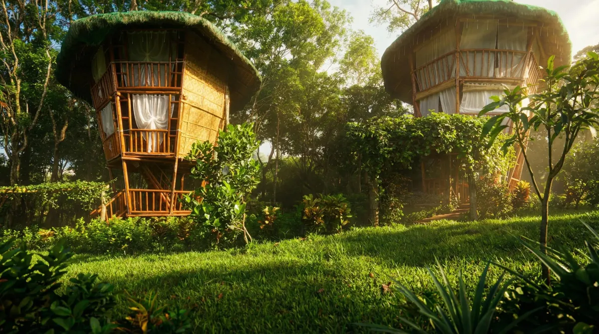 3-storey bamboo treehouse at SMFR