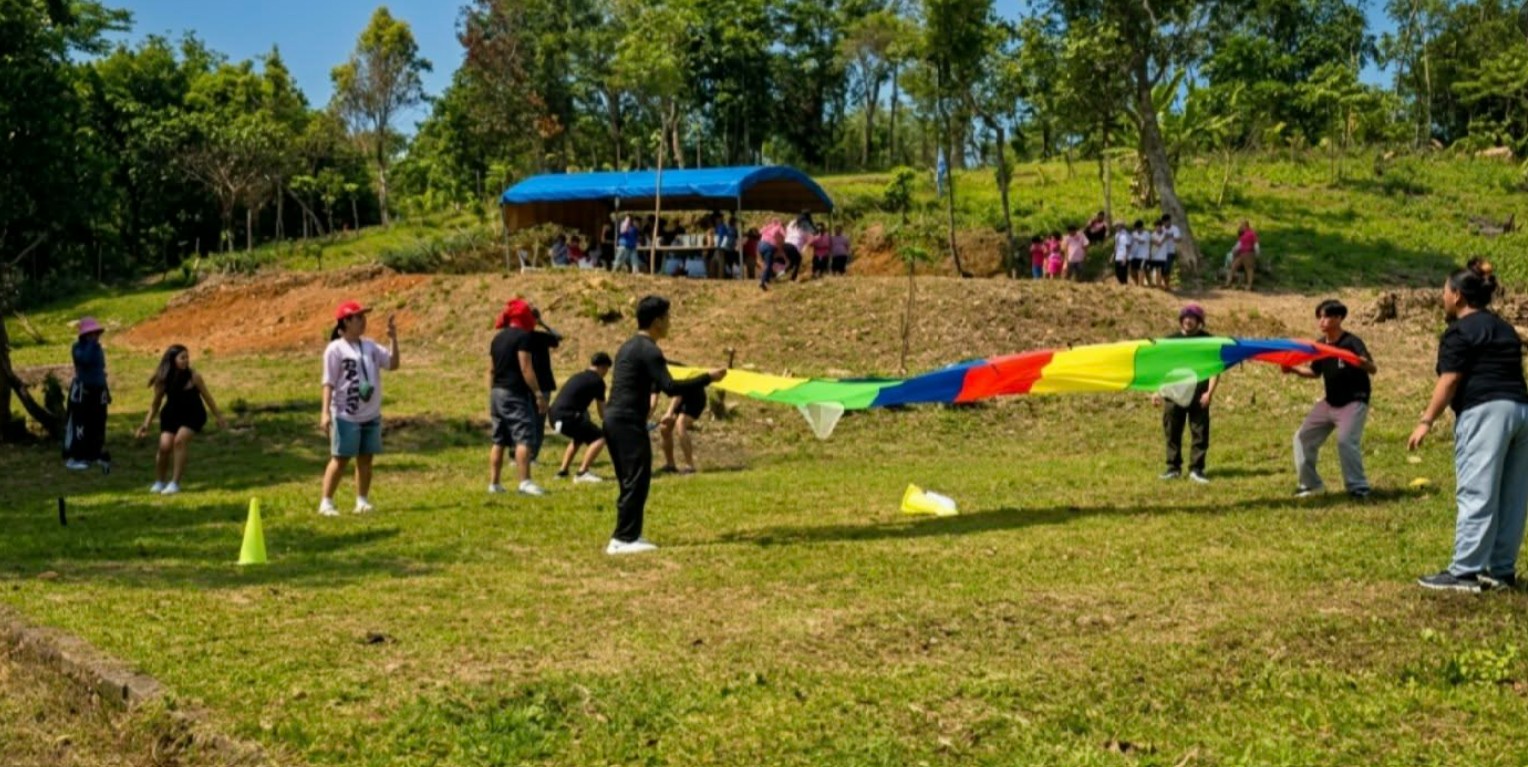 Corporate team building activities on the lawn