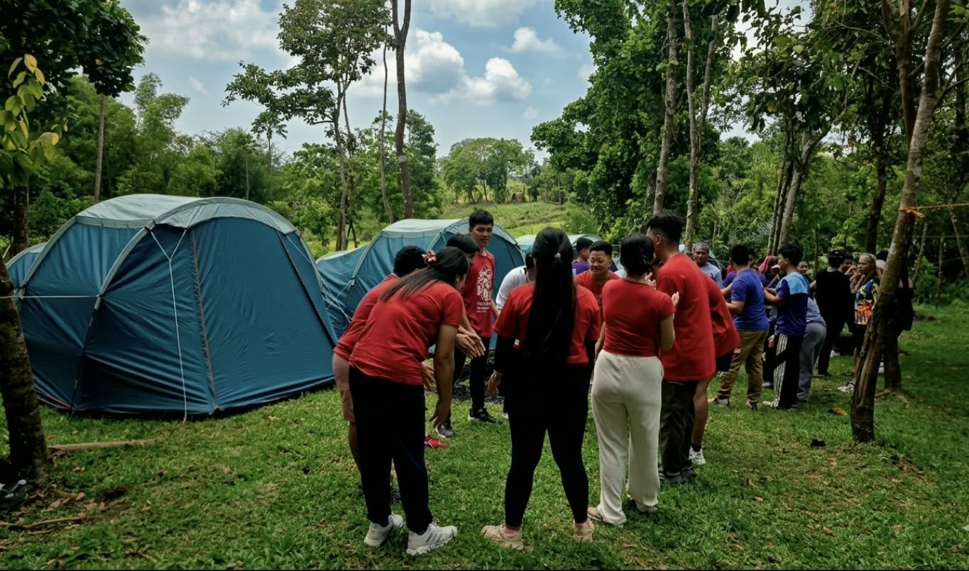 Team Building near the Tents