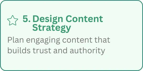 5. Design Content Strategy - Plan engaging content that builds trust and authority