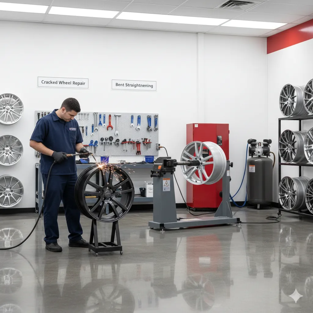 Cracked wheel TIG welding service image