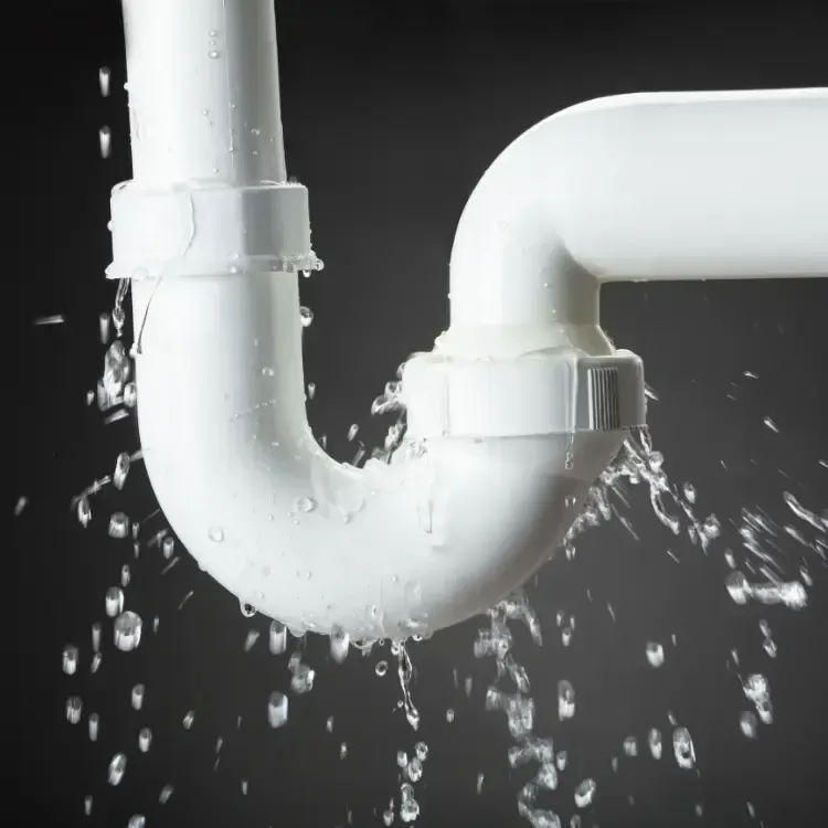 A broken sink pipe 