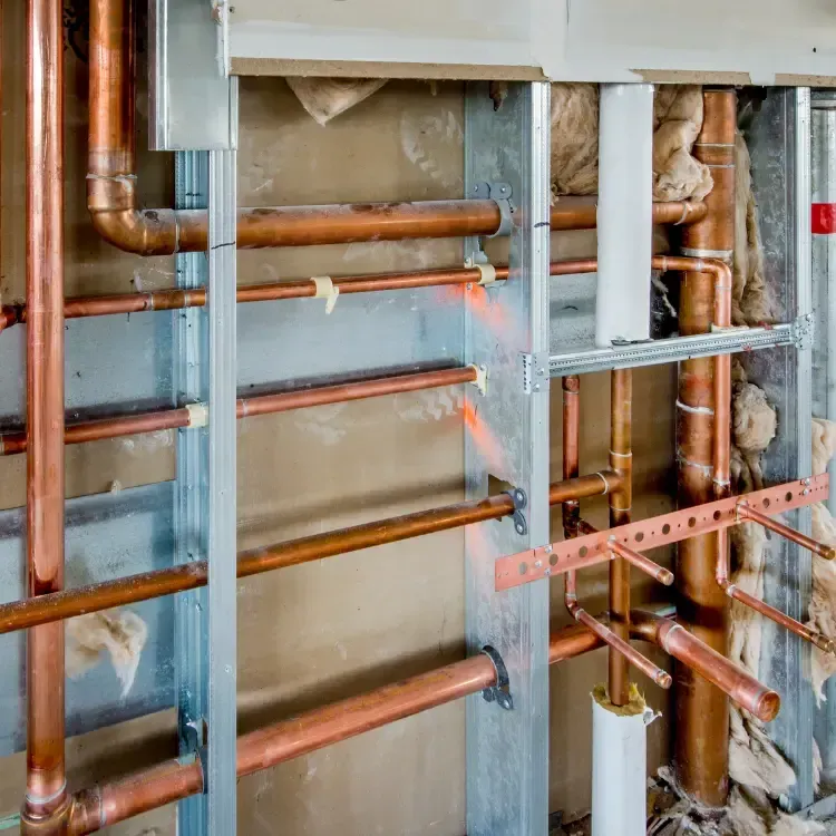 Pipeline re-piped in the wall