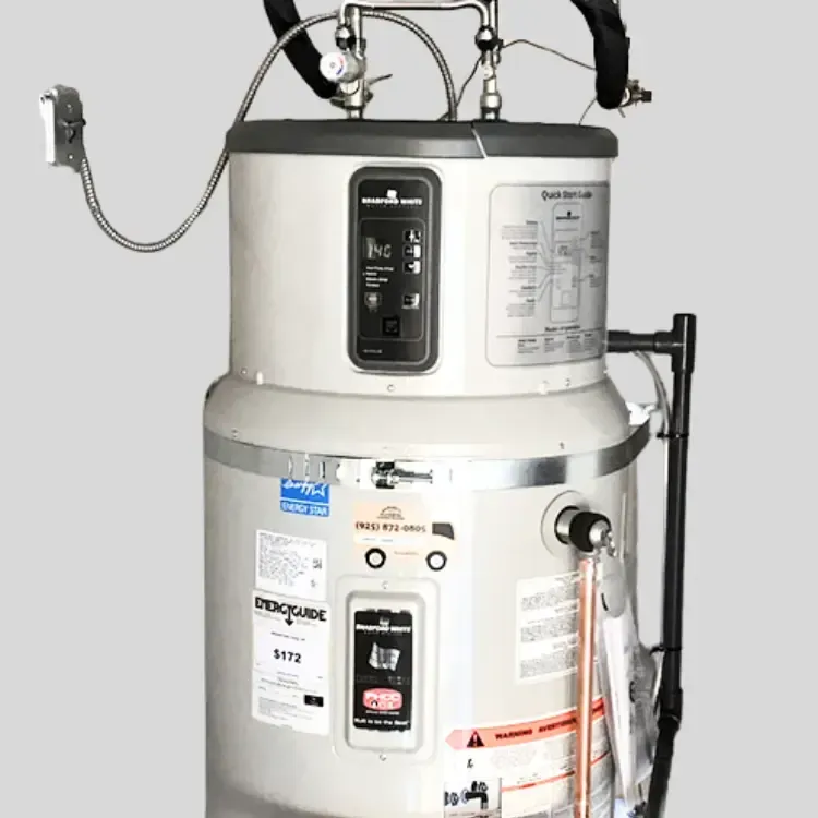 A hybrid water heater.
