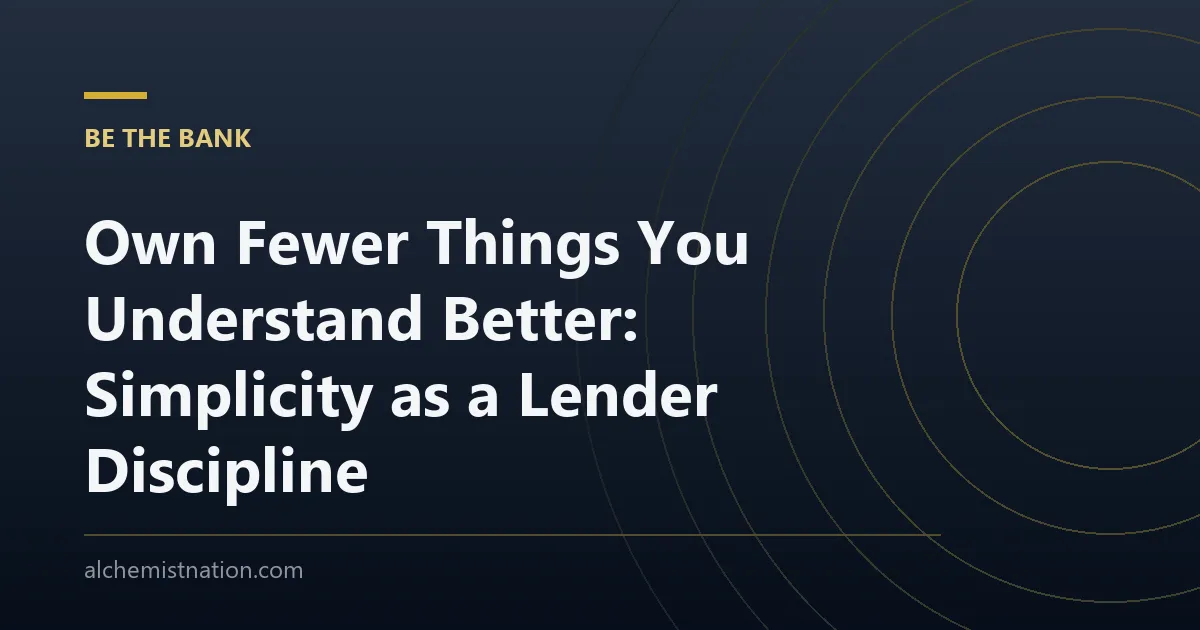 Own Fewer Things You Understand Better: Simplicity as a Lender Discipline