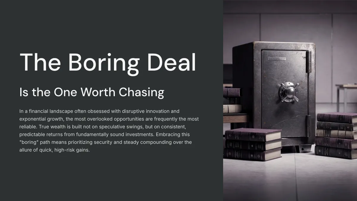 Why the Most Boring Deal in the Room Is the One Worth Chasing