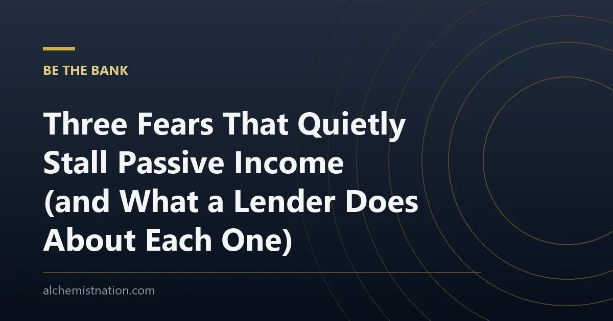 Three Fears That Quietly Stall Passive Income (and What a Lender Does About Each One)