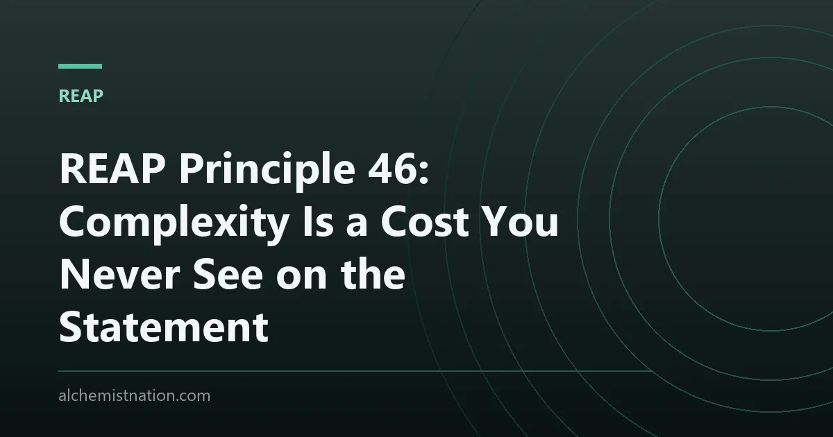 REAP Principle 46: Complexity Is a Cost You Never See on the Statement