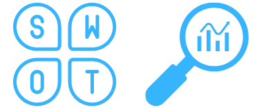 SWOT Analysis & Key Metrics for success icon