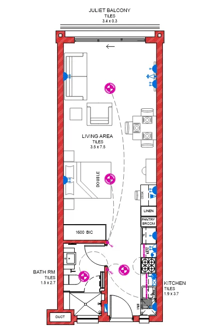 Morningside sandton floorplan studio apartment