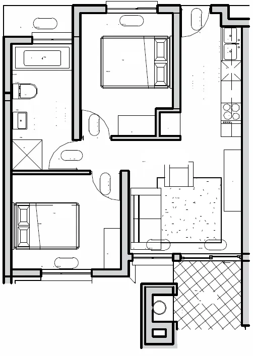 Waverley 2 bed floorplan