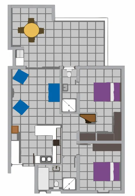 Midrand floorplan 2 bed and 1 bath