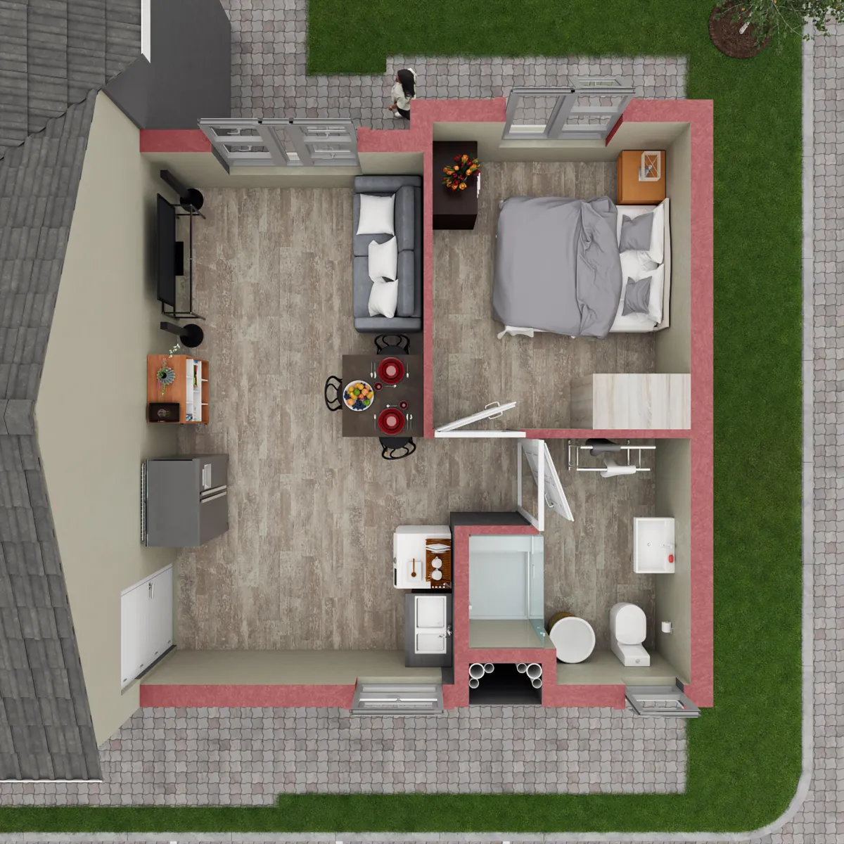 Midrand floorplan 2 bed and 1 bath