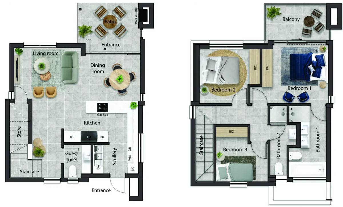 Ferndale Randburg 2 bed floorplan studio apartment