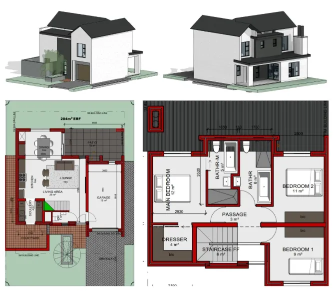 Ferndale Randburg 2 bed floorplan studio apartment