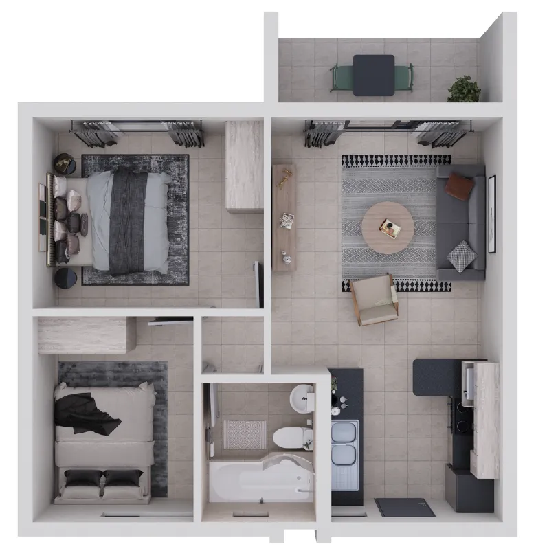 Morningside sandton floorplan studio apartment