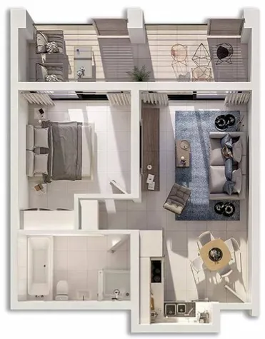 KZN Life 1 Bed Floorplan