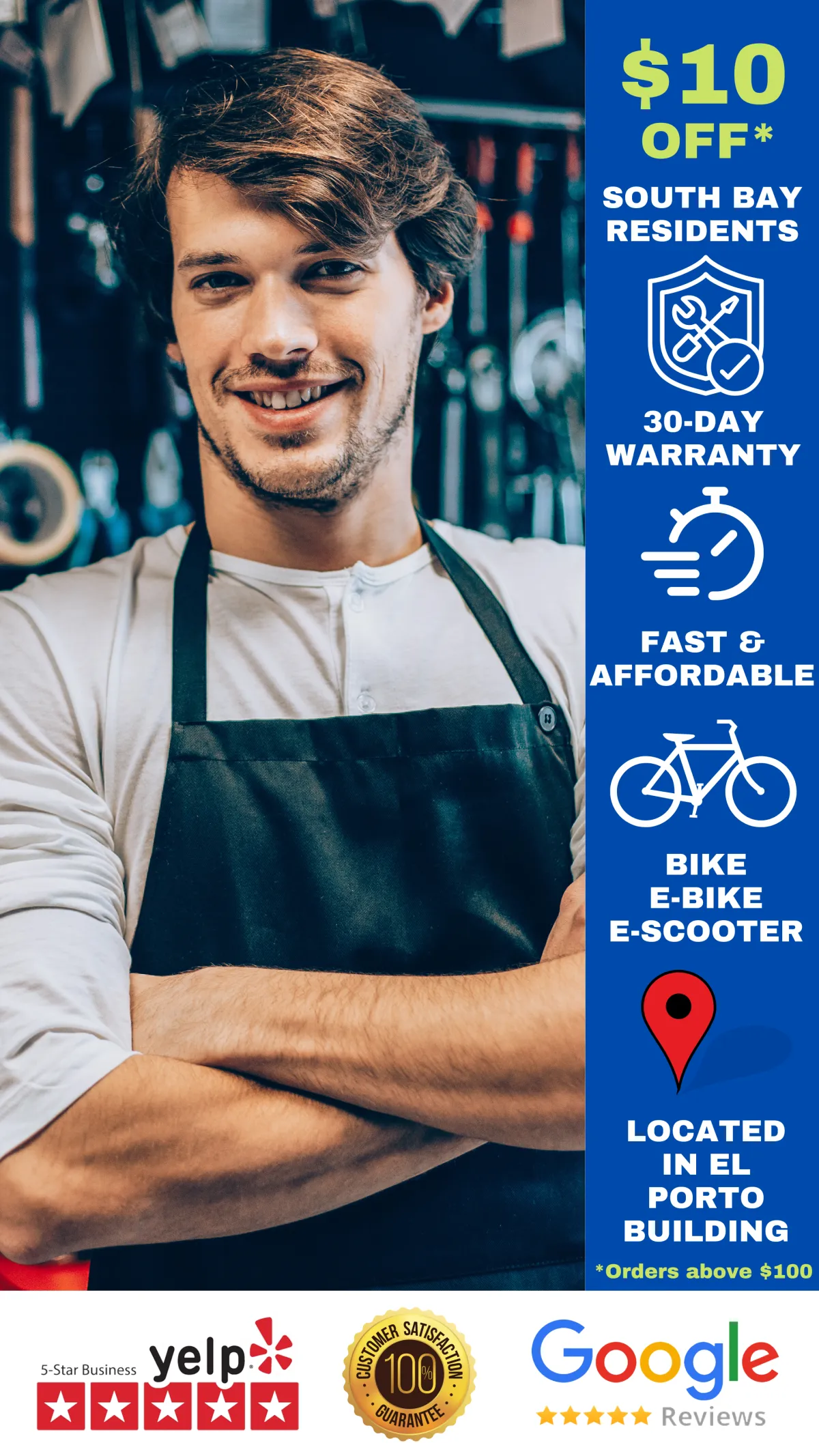 Manhattan Beach bike, e-bike, and e-scooter repairs