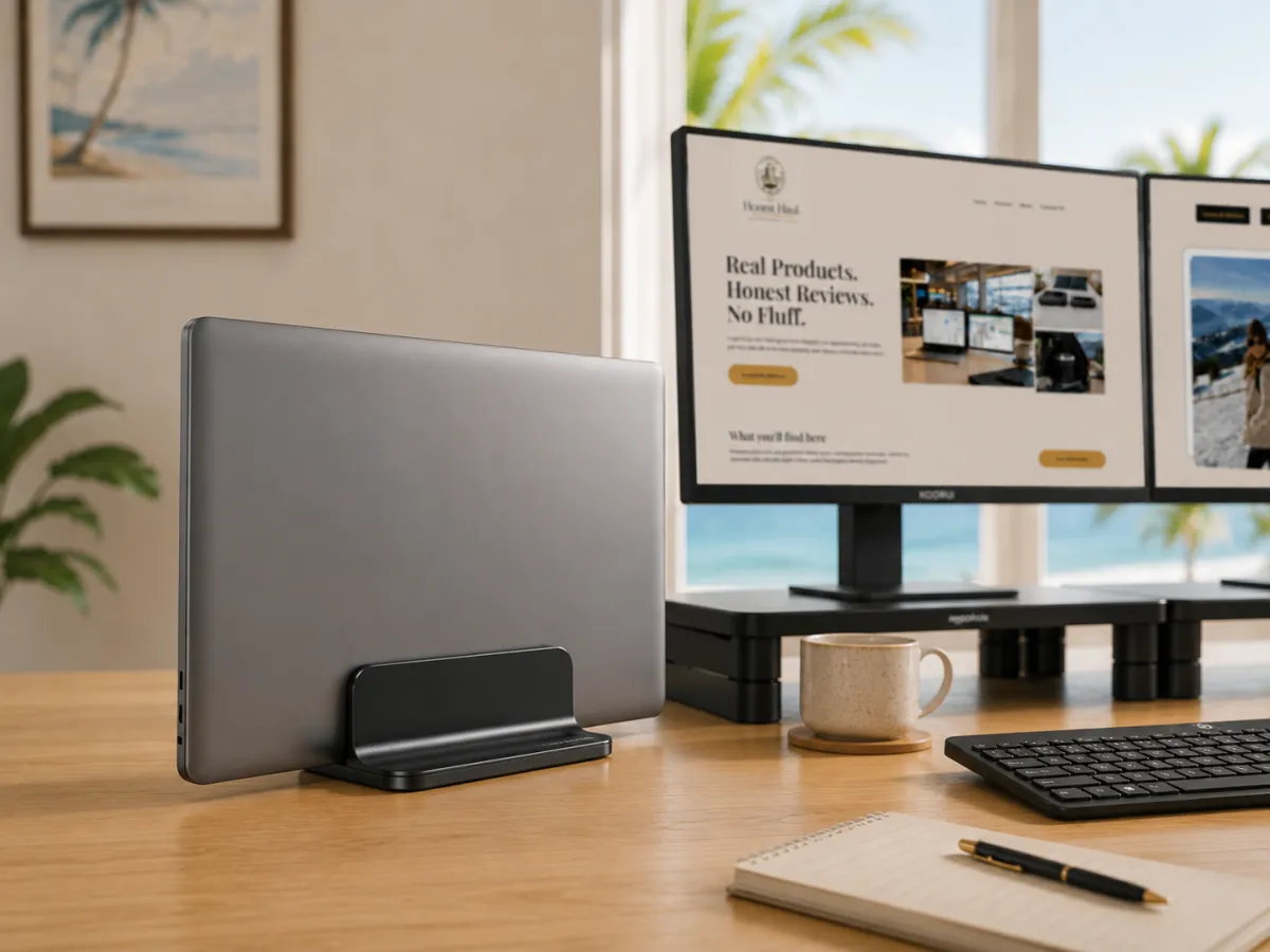 Honest Review: OMOTON Vertical Laptop Stand Holder — The Space Saver That Keeps Your Laptop Connected