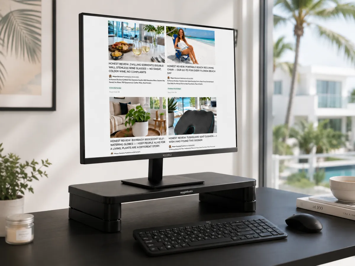 Honest Review: Amazon Basics Height Adjustable Monitor Stand Riser with Storage Organizer