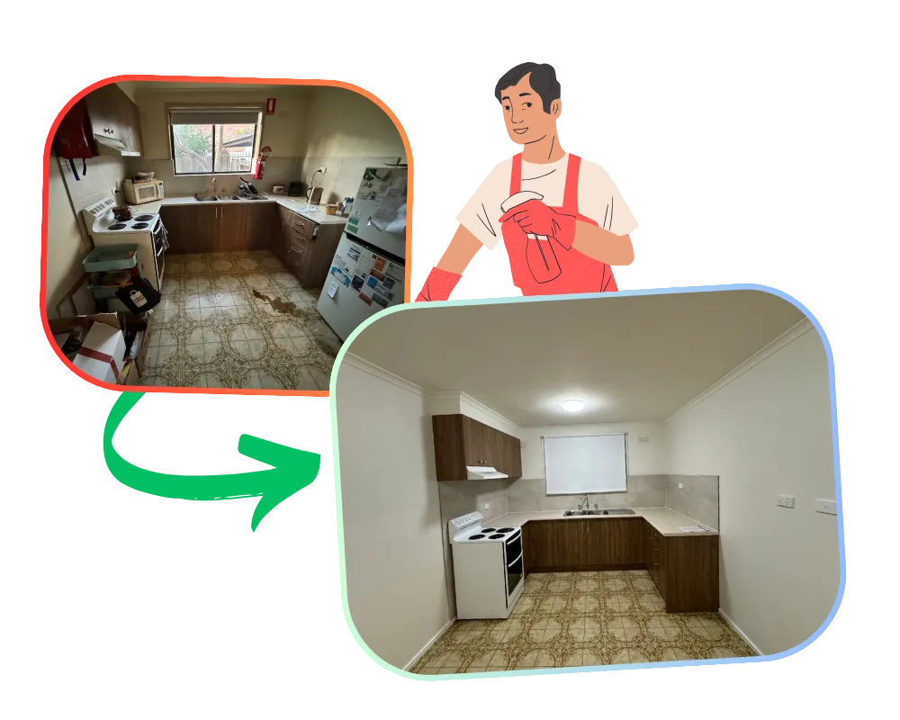 Before and After kitchen clean