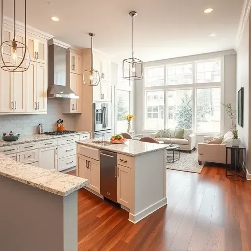 Modern kitchen remodeling in Avondale PA with granite countertops, stainless steel appliances, and custom cabinetry.