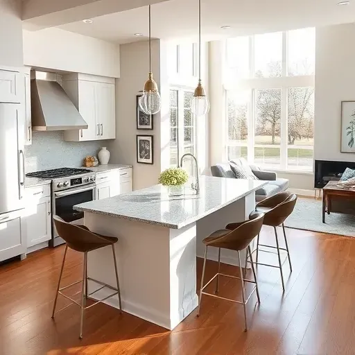 Stylish modern kitchen remodel in Aston PA features sleek cabinetry, polished countertops, and a spacious layout.