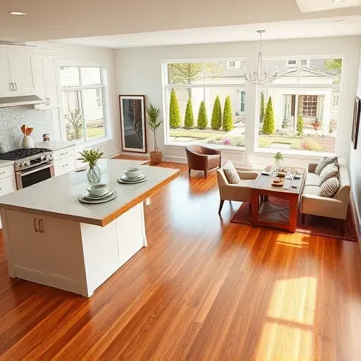 Beautifully remodeled open-concept living area in Delaware County with modern kitchen and elegant décor.