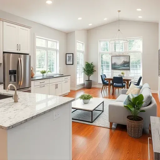 Completed home remodel in Downingtown PA featuring a modern kitchen, stylish living area, and elegant details.