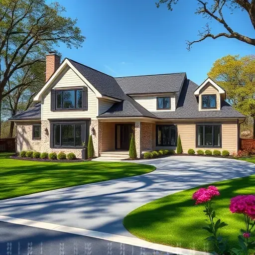 Beautiful modern home addition in Landenberg PA with large windows, lush landscaping, and durable stylish materials