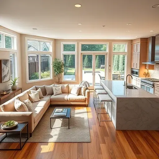 Completed home remodel in Southern Chester County PA featuring open-concept space with modern furniture and natural light.