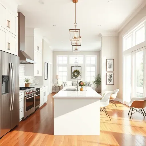 Stunning modern kitchen in New Castle County DE features quartz countertops, stainless steel appliances, and elegant cabinetry.