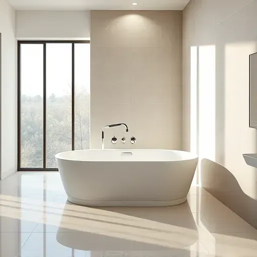 Modern Landenberg bathroom with accessible bathtub, safety features, polished finishes, and natural lighting
